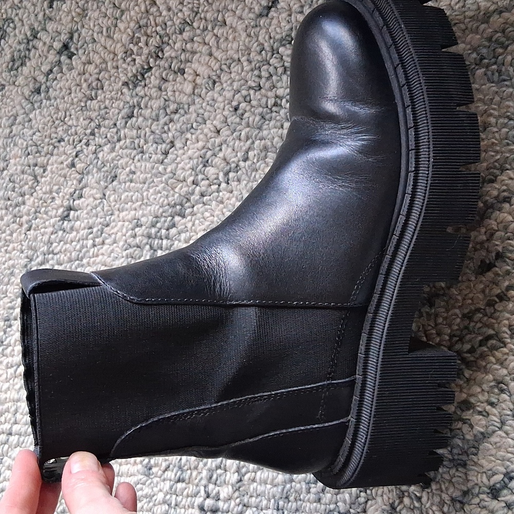 Platform Leather Chelsea Boots - Picture 3 of 5